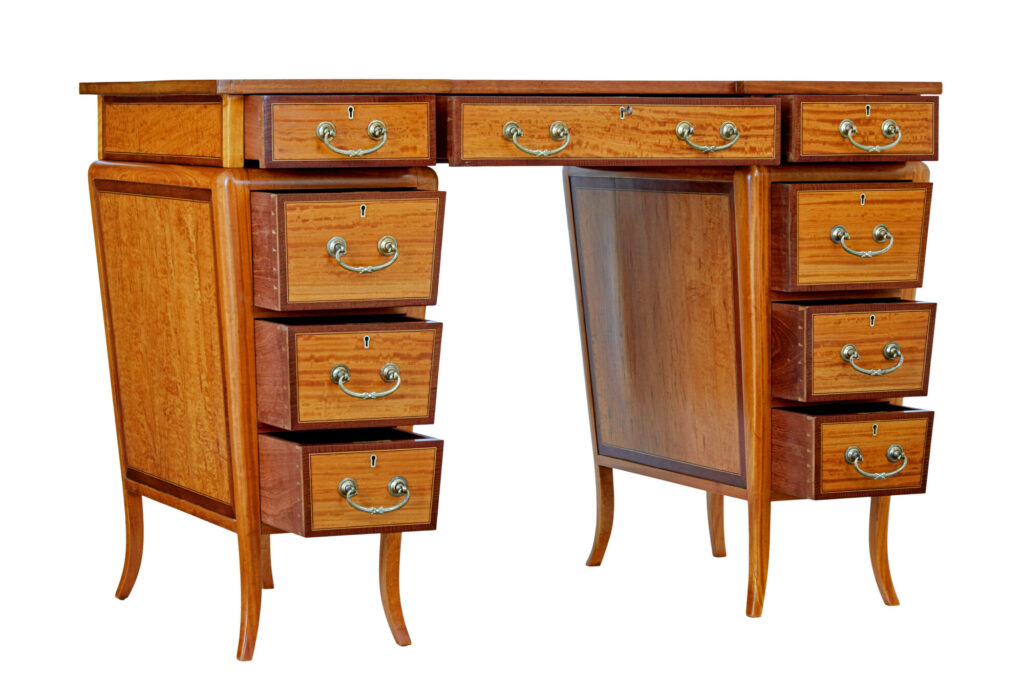 Early 20th Century Satinwood Sheraton Revival Desk — image 9
