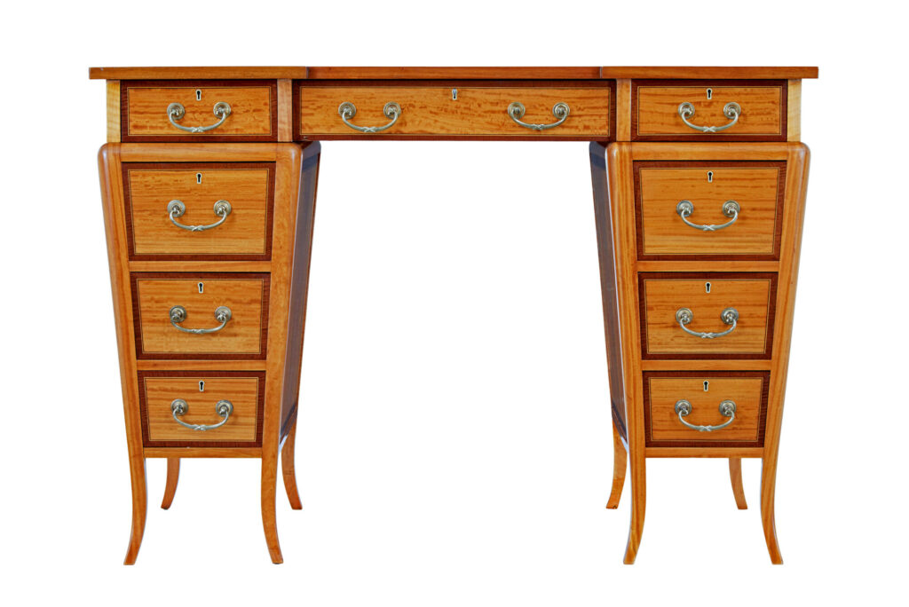 Early 20th Century Satinwood Sheraton Revival Desk — image 8