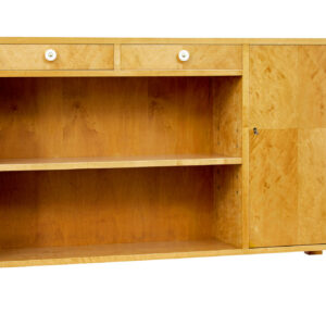 MID CENTURY SWEDISH BIRCH LOW OPEN BOOKCASE