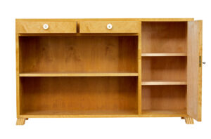 Mid Century Swedish Birch Low Open Bookcase — thumbnail 8