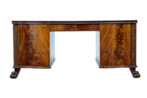 Mid 20th Century Carved Mahogany Swedish Desk — thumbnail 12