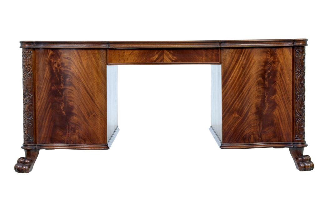 Mid 20th Century Carved Mahogany Swedish Desk — image 9