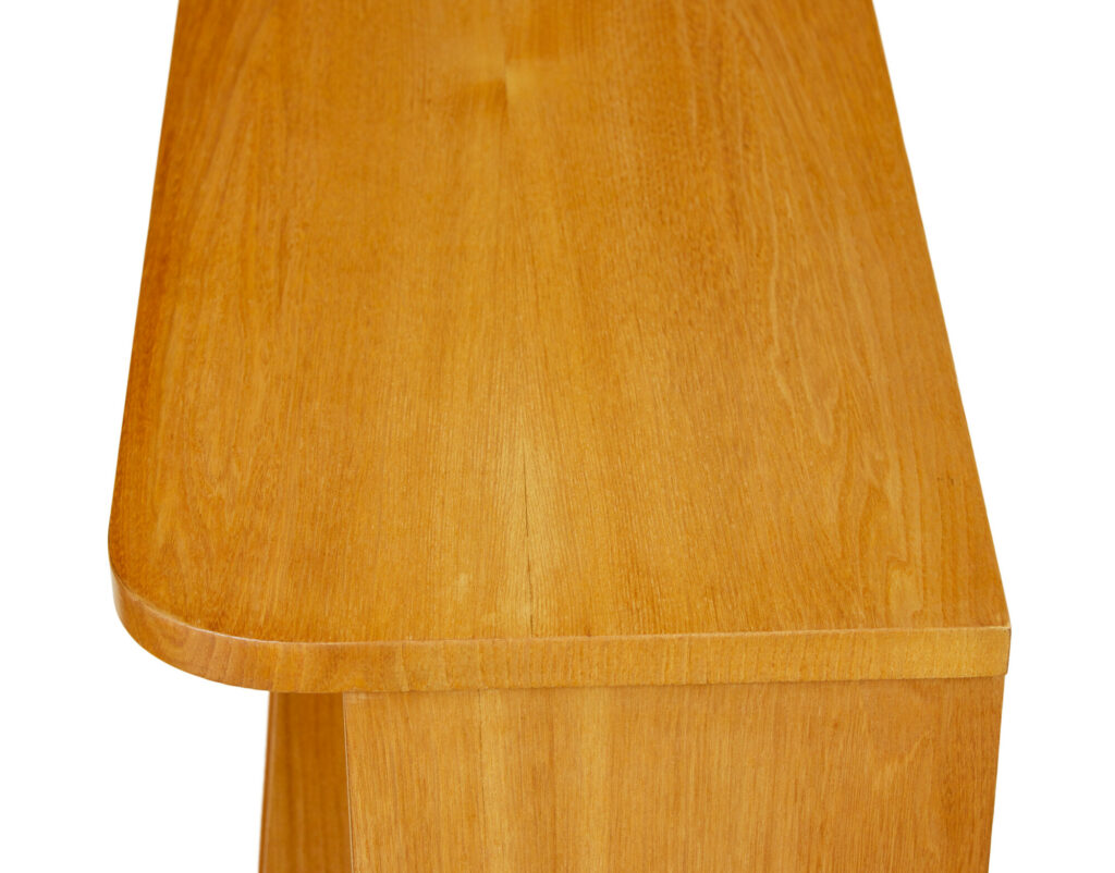Swedish Mid Century Elm Low Open Bookcase — image 3