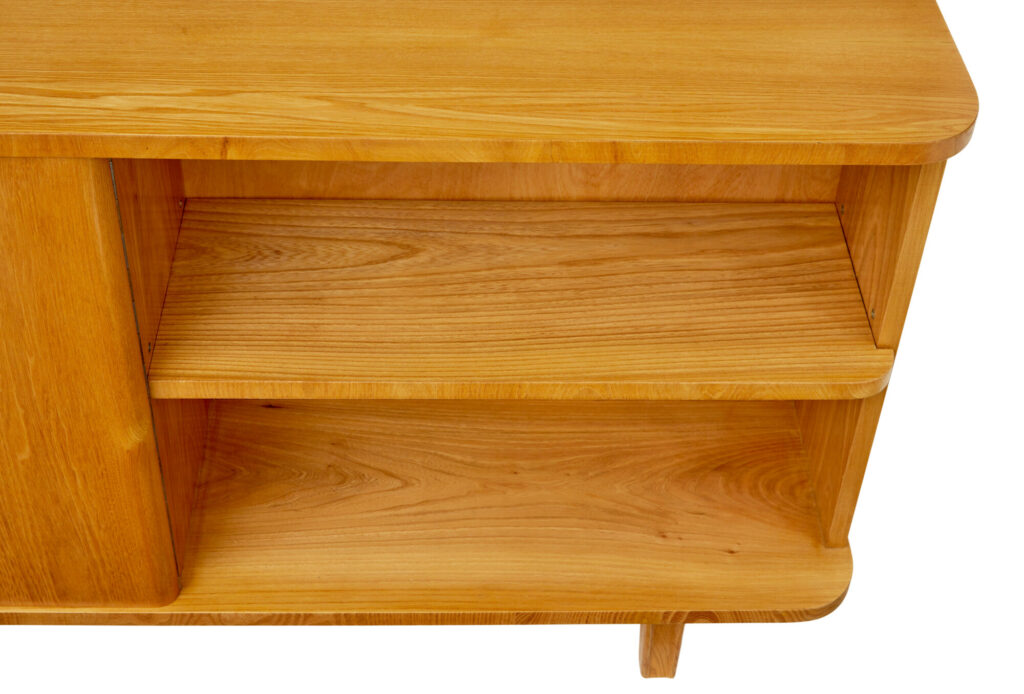 Swedish Mid Century Elm Low Open Bookcase — image 2