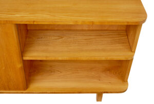 Swedish Mid Century Elm Low Open Bookcase — thumbnail 2