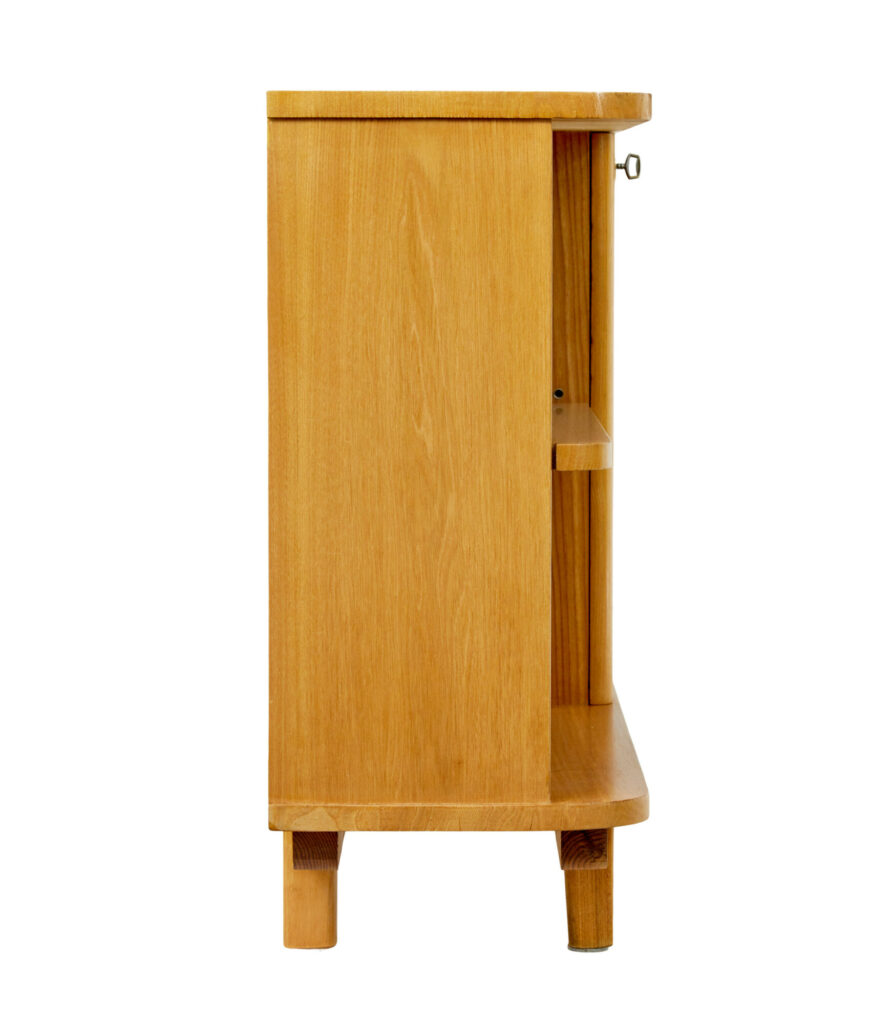 Swedish Mid Century Elm Low Open Bookcase — image 8