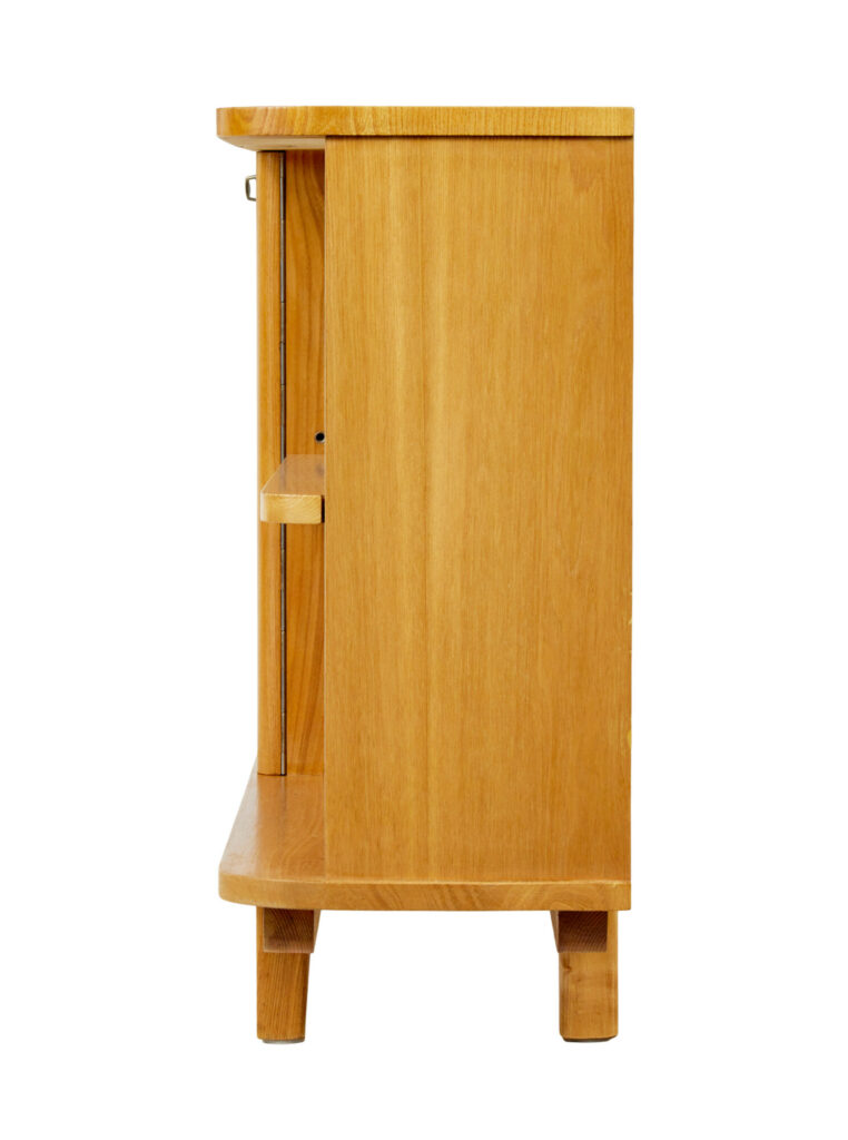 Swedish Mid Century Elm Low Open Bookcase — image 6