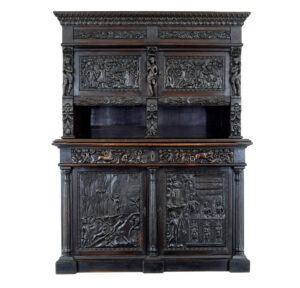 LARGE 19TH CENTURY FLEMISH CARVED OAK CABINET