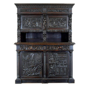 LARGE 19TH CENTURY FLEMISH CARVED OAK CABINET