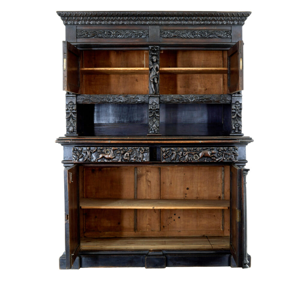 Large 19th Century Flemish Carved Oak Cabinet — image 13
