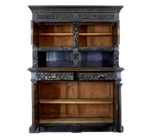 Large 19th Century Flemish Carved Oak Cabinet — thumbnail 13