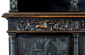 Large 19th Century Flemish Carved Oak Cabinet — thumbnail 9
