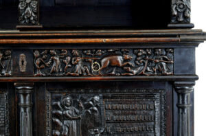 Large 19th Century Flemish Carved Oak Cabinet — thumbnail 8
