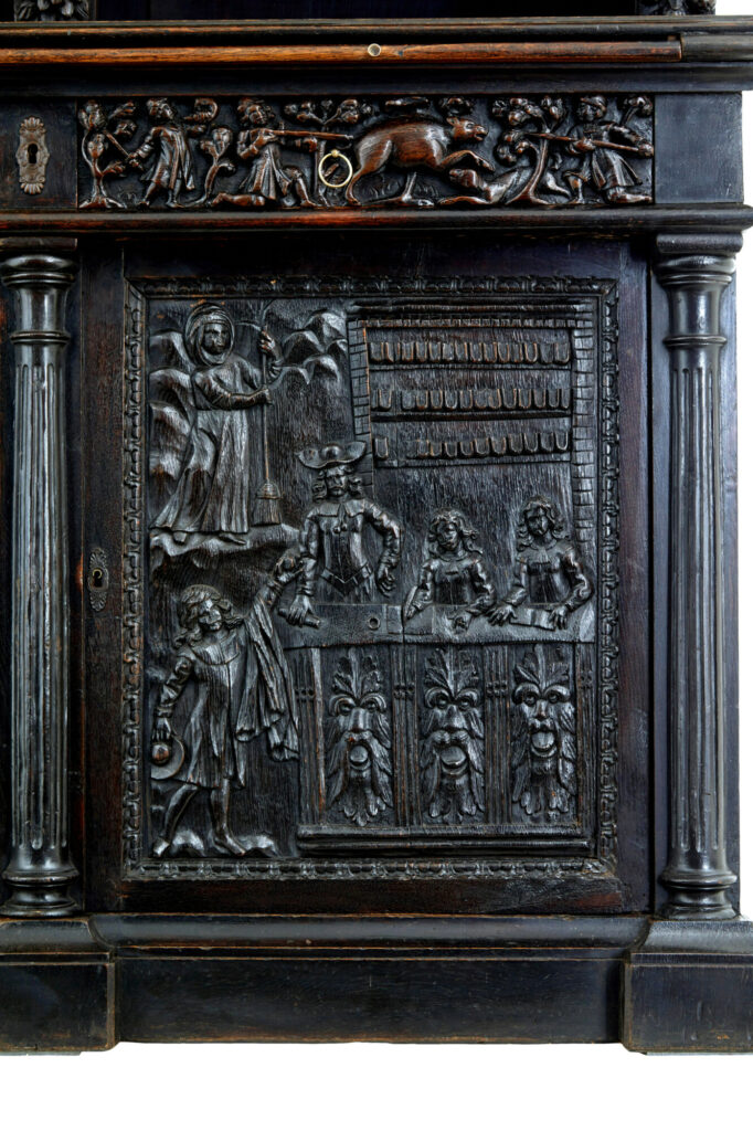 Large 19th Century Flemish Carved Oak Cabinet — image 7