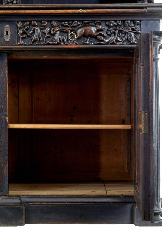 Large 19th Century Flemish Carved Oak Cabinet — image 6