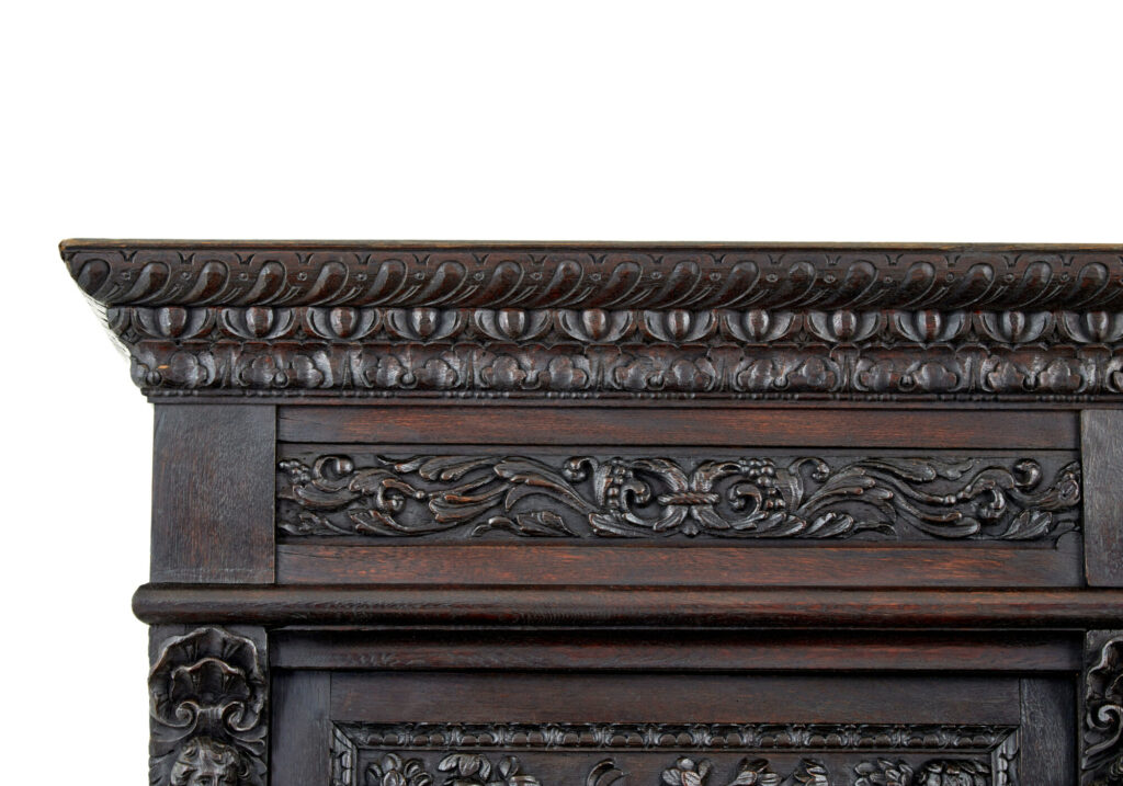 Large 19th Century Flemish Carved Oak Cabinet — image 2