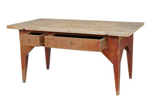 Mid 19th Century Rustic Hand Painted Pine Kitchen Table — thumbnail 9