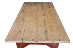 Mid 19th Century Rustic Hand Painted Pine Kitchen Table — thumbnail 3