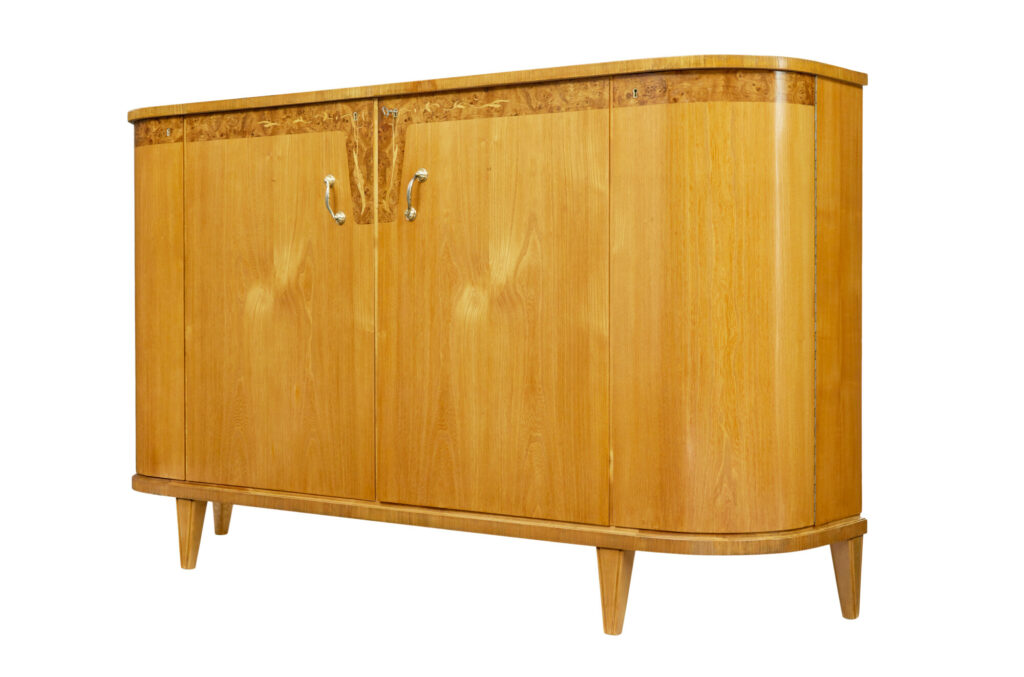 Mid Century Swedish Inlaid Elm Sideboard — image 2