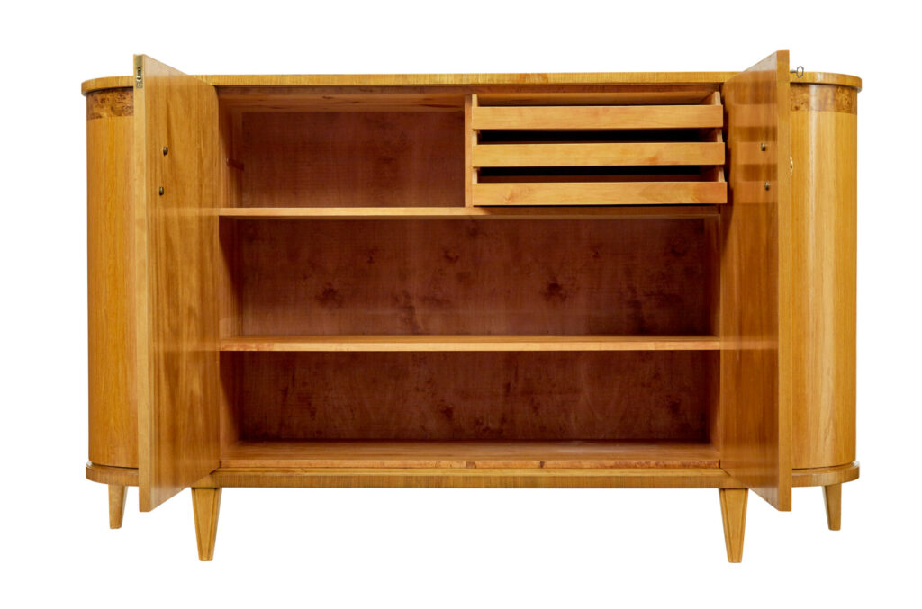 Mid Century Swedish Inlaid Elm Sideboard — image 11
