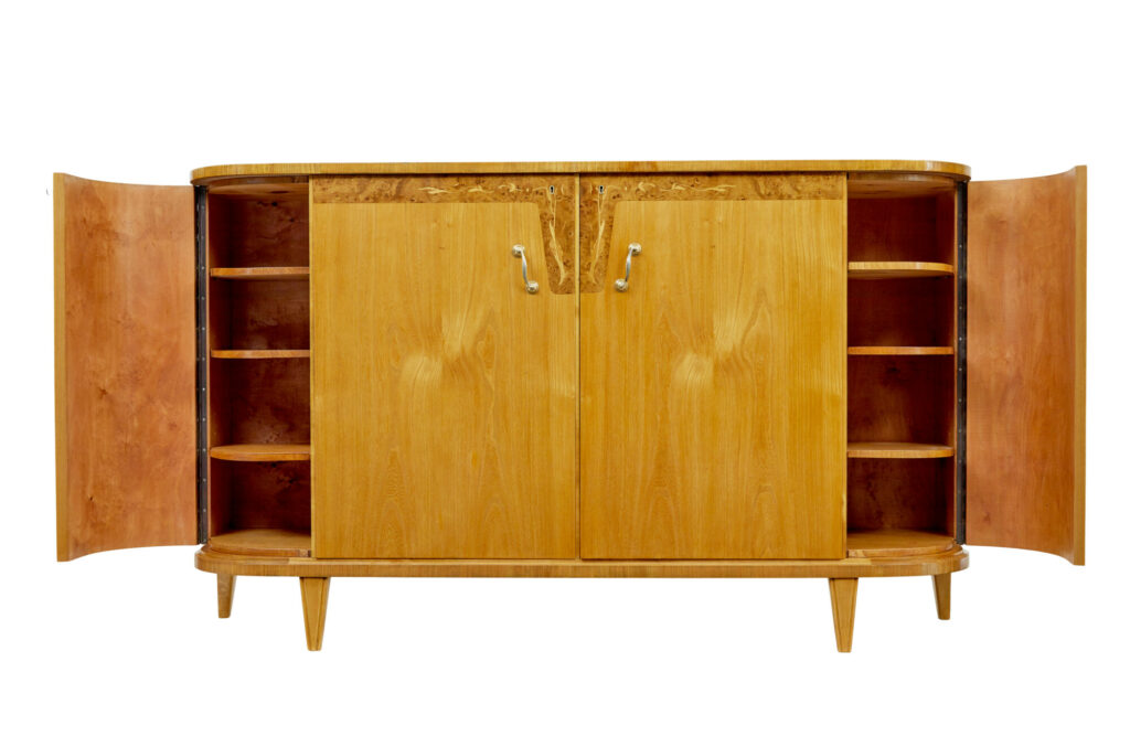 Mid Century Swedish Inlaid Elm Sideboard — image 10