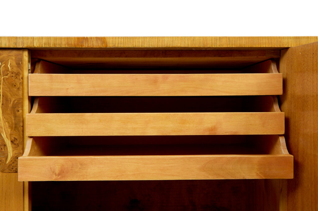 Mid Century Swedish Inlaid Elm Sideboard — image 5