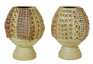 Pair of Mid Century Brutalist Ceramic Lamps by Bernard Rooke — thumbnail 8