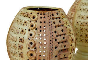 Pair of Mid Century Brutalist Ceramic Lamps by Bernard Rooke — thumbnail 5