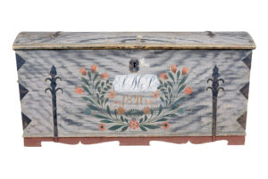 SWEDISH MID 19TH CENTURY HAND PAINTED DOME TOP CHEST