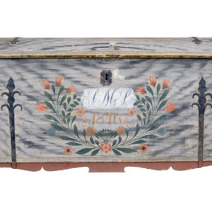 SWEDISH MID 19TH CENTURY HAND PAINTED DOME TOP CHEST