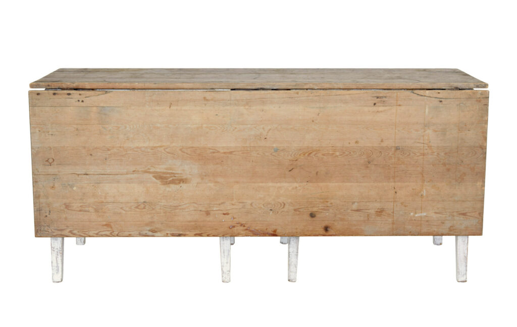 19th Century Pine Drop Leaf Kitchen Table of Large Proportions — image 2