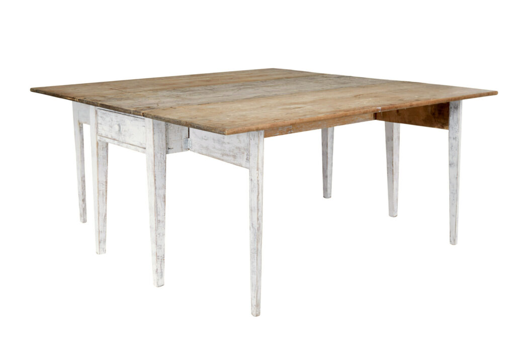 19th Century Pine Drop Leaf Kitchen Table of Large Proportions — image 8