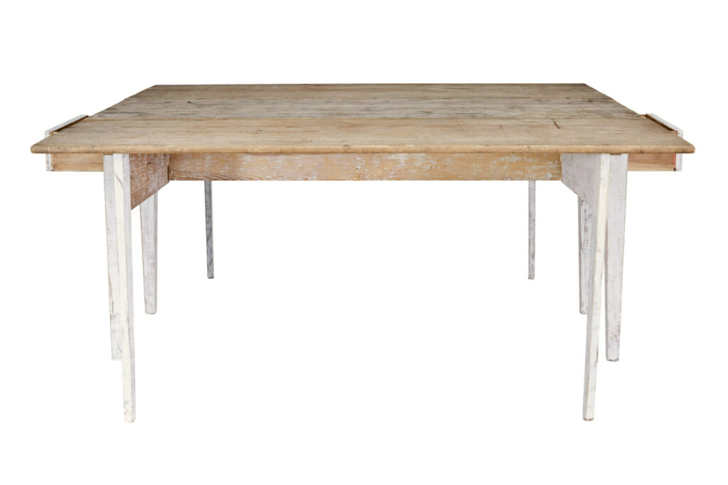 19th Century Pine Drop Leaf Kitchen Table of Large Proportions — image 6