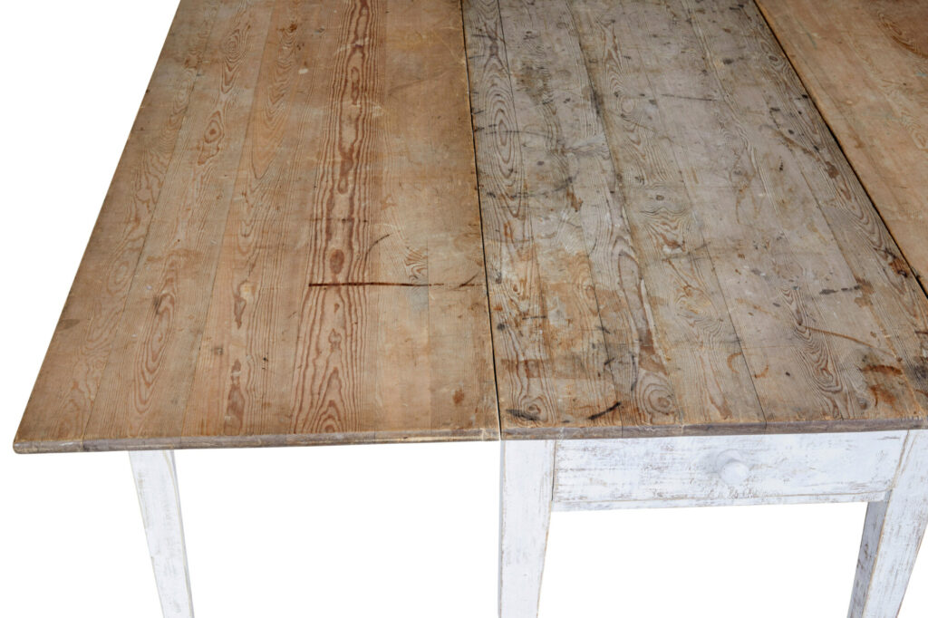 19th Century Pine Drop Leaf Kitchen Table of Large Proportions — image 3