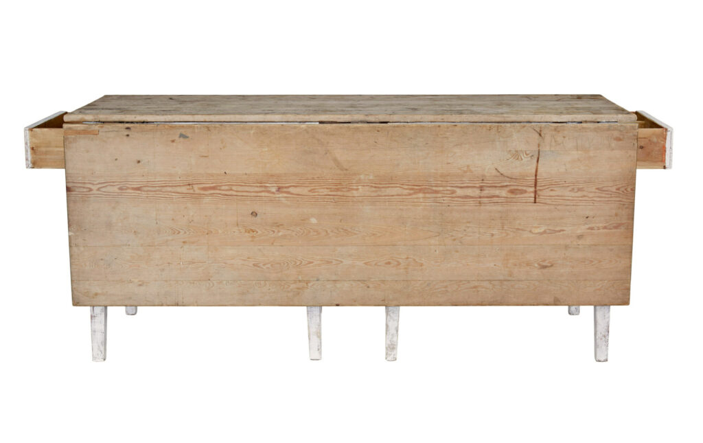 19th Century Pine Drop Leaf Kitchen Table of Large Proportions — image 9