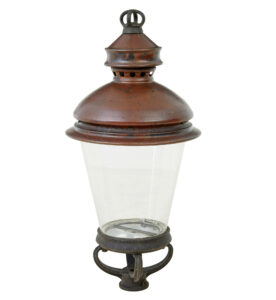 19TH CENTURY FRENCH LARGE COPPER AND GLASS LANTERN