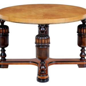 ART DECO BIRCH AND ELM CIRCULAR COFFEE TABLE