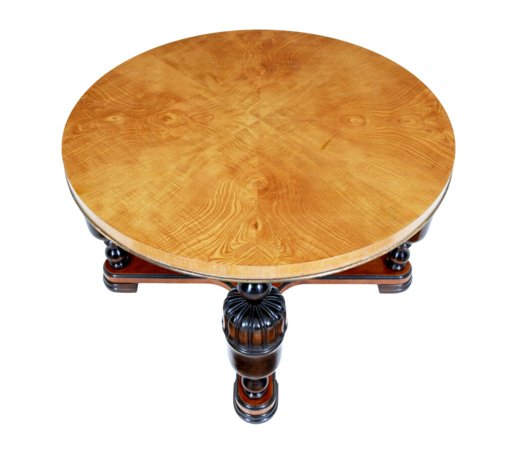 Art Deco Birch and Elm Circular Coffee Table — image 6