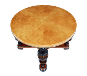 Art Deco Birch and Elm Circular Coffee Table — thumbnail 6