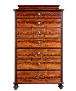 19th Century Flame Mahogany Tall Chest of Drawers — thumbnail 6