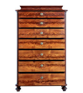 19th Century Flame Mahogany Tall Chest of Drawers — thumbnail 5