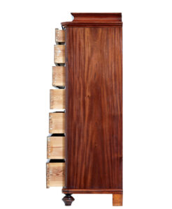 19th Century Flame Mahogany Tall Chest of Drawers — thumbnail 4