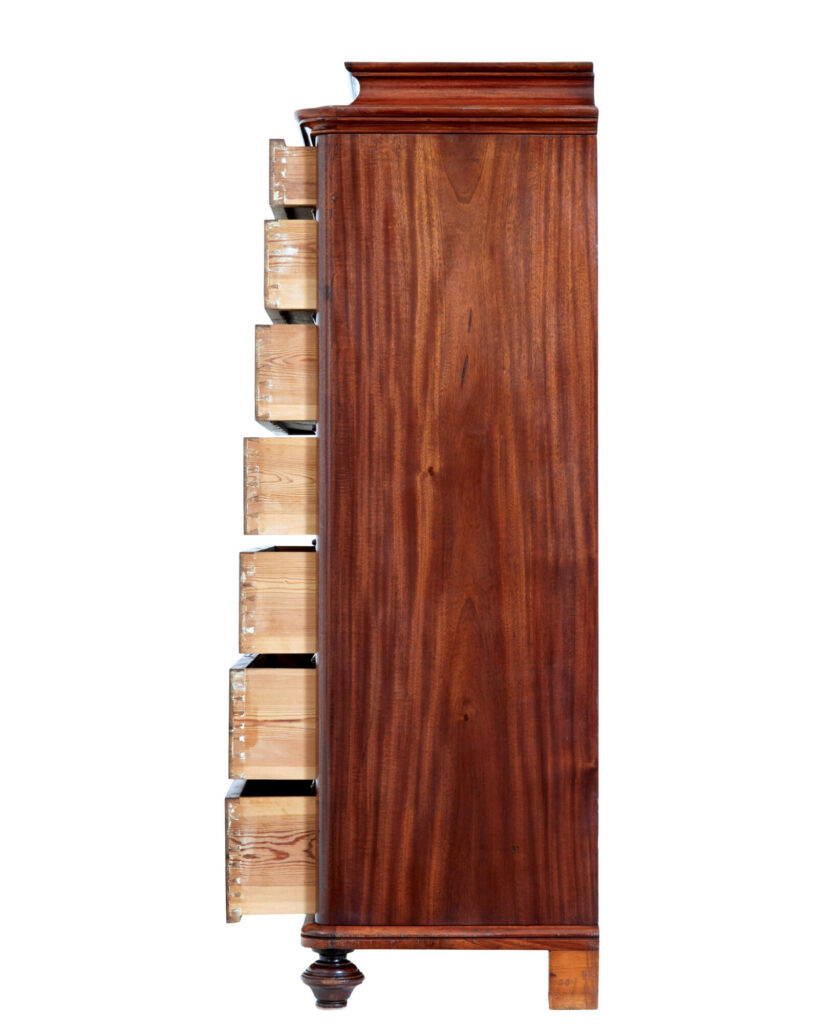 19th Century Flame Mahogany Tall Chest of Drawers — image 4