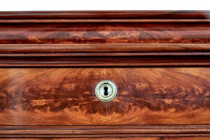 19th Century Flame Mahogany Tall Chest of Drawers — thumbnail 9
