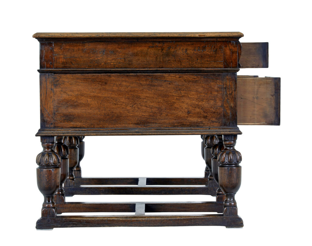 Victorian Late 19th Century Carved Oak Pedestal Desk — image 4