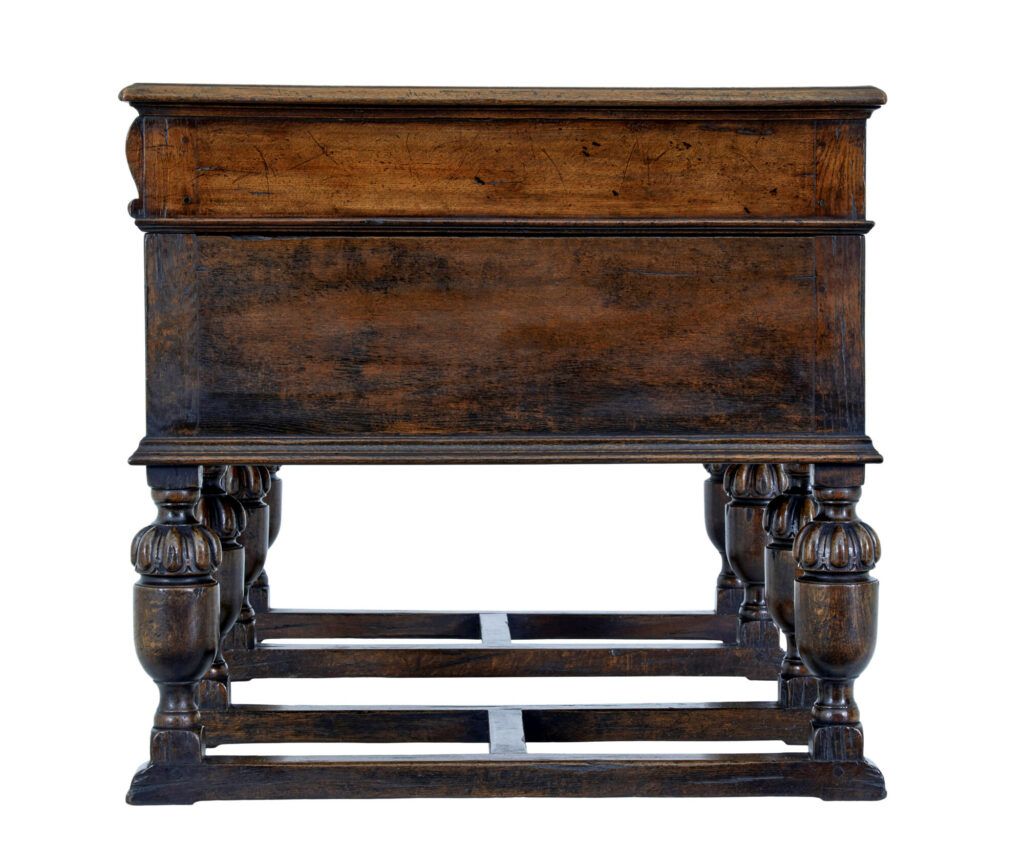 Victorian Late 19th Century Carved Oak Pedestal Desk — image 2