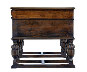 Victorian Late 19th Century Carved Oak Pedestal Desk — thumbnail 2