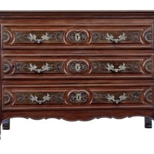 19TH CENTURY CARVED WALNUT FRENCH PROVINCIAL COMMODE
