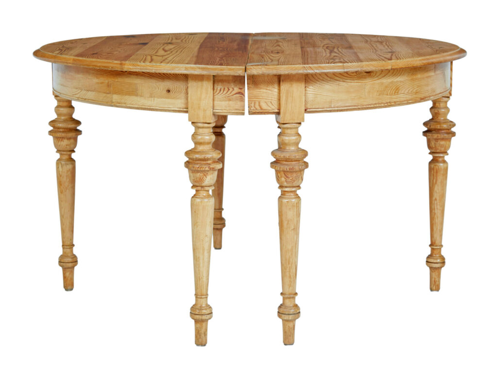 Pair of Swedish 19th Century Pine Demi Lune Occasional Tables — image 8