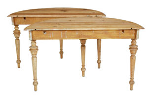 Pair of Swedish 19th Century Pine Demi Lune Occasional Tables — thumbnail 2